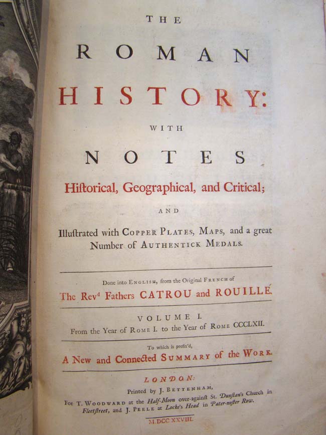 A beautiful 6 volume set of ROMAN HISTORY printed in London 1728-1737 — image 2